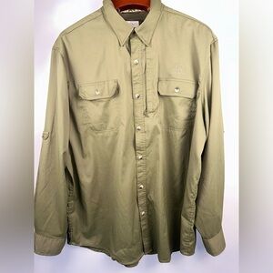 Ducks Unlimited Mens Shirt‎ Vented Fishing XL Outdoor Hiking Green Gorp Core